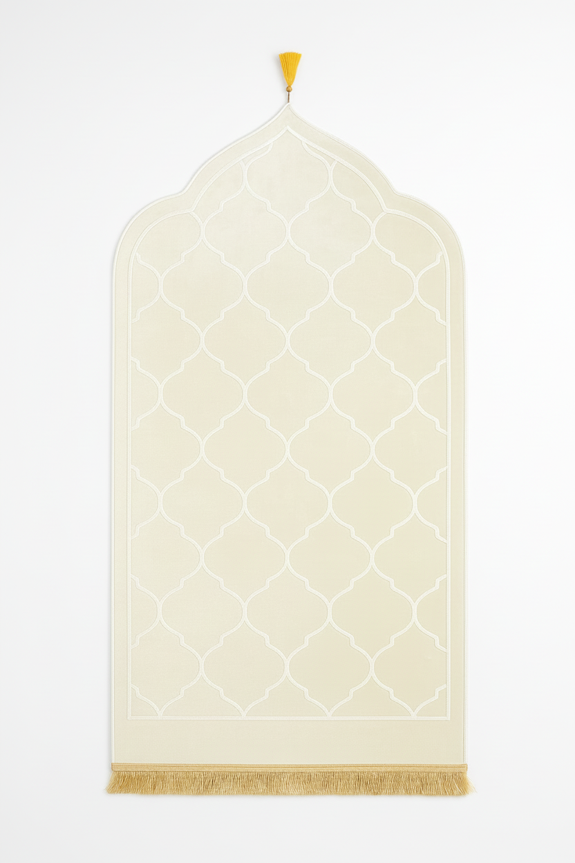 White Prayer Mat - Matched Size